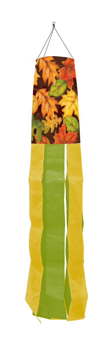 Leaf Toss Printed Seasonal Windsock; Polyester 6"x40"L