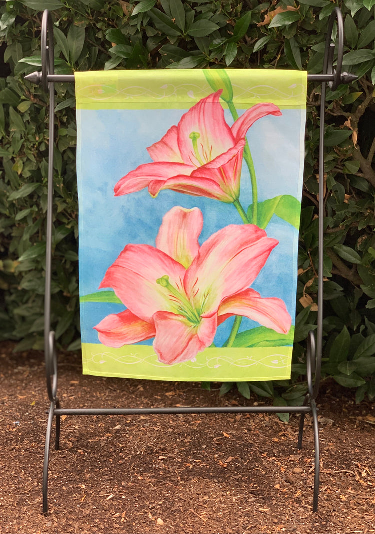 Pink Lily Garden Flag